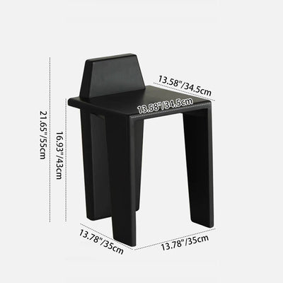 Traditioneller französischer quadratischer niedriger Hocker aus Massivholz für Schlafzimmer, Wohnzimmer & Esszimmer 