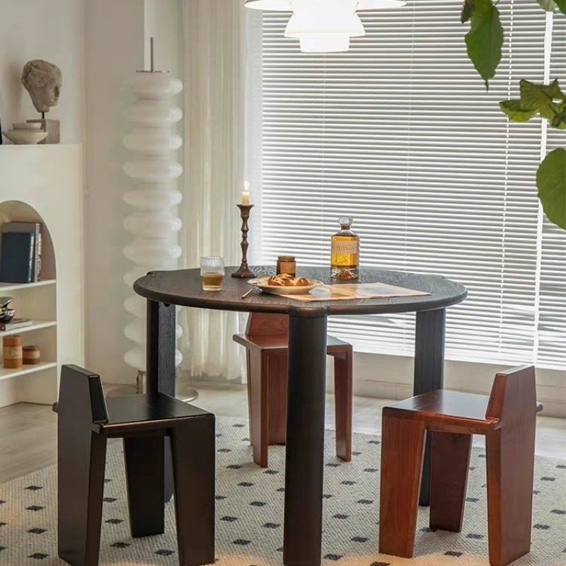 Traditioneller französischer quadratischer niedriger Hocker aus Massivholz für Schlafzimmer, Wohnzimmer & Esszimmer 