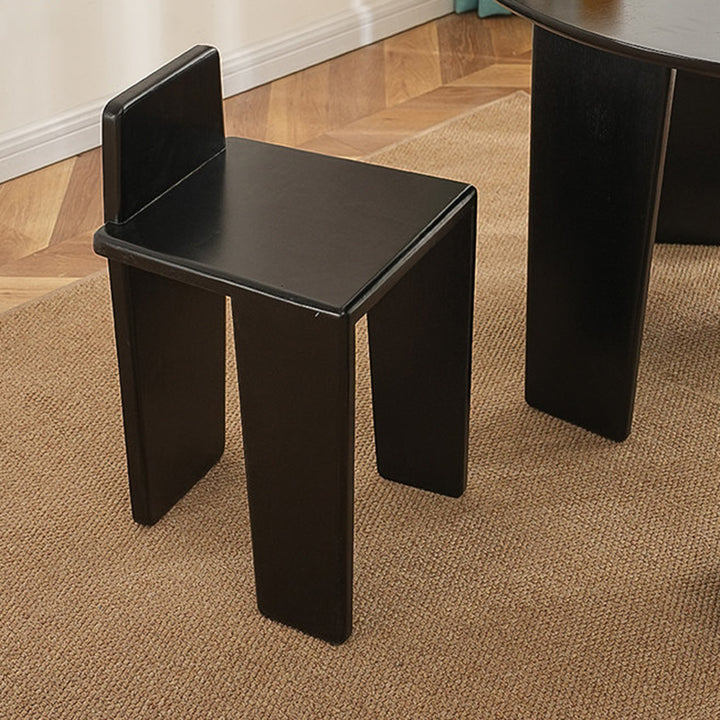 Traditioneller französischer quadratischer niedriger Hocker aus Massivholz für Schlafzimmer, Wohnzimmer &amp; Esszimmer 