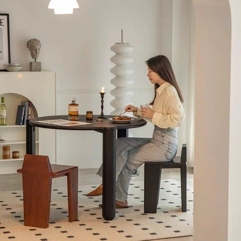 Traditioneller französischer quadratischer niedriger Hocker aus Massivholz für Schlafzimmer, Wohnzimmer & Esszimmer 