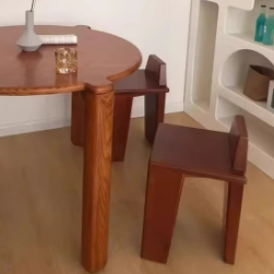 Traditional French Solid Wood Square Low Stool For Bedroom, Living Room &amp; Dining Room