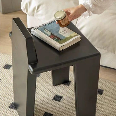 Traditioneller französischer quadratischer niedriger Hocker aus Massivholz für Schlafzimmer, Wohnzimmer & Esszimmer 
