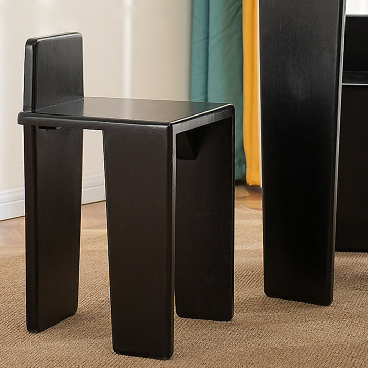 Traditioneller französischer quadratischer niedriger Hocker aus Massivholz für Schlafzimmer, Wohnzimmer &amp; Esszimmer 