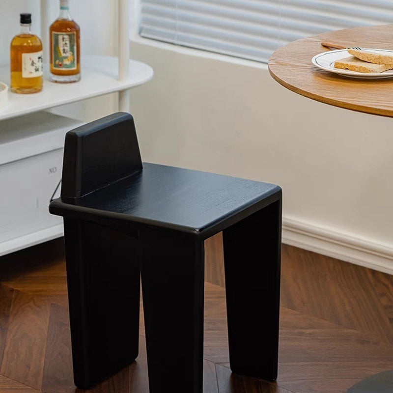 Traditioneller französischer quadratischer niedriger Hocker aus Massivholz für Schlafzimmer, Wohnzimmer & Esszimmer 