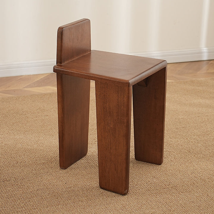 Traditioneller französischer quadratischer niedriger Hocker aus Massivholz für Schlafzimmer, Wohnzimmer &amp; Esszimmer 