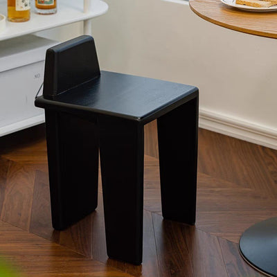 Traditioneller französischer quadratischer niedriger Hocker aus Massivholz für Schlafzimmer, Wohnzimmer & Esszimmer 