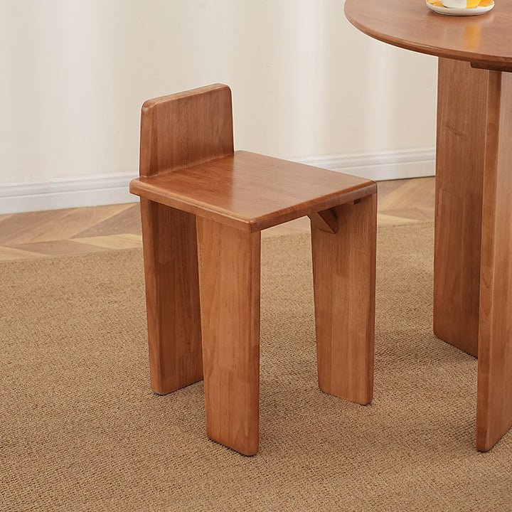 Traditioneller französischer quadratischer niedriger Hocker aus Massivholz für Schlafzimmer, Wohnzimmer &amp; Esszimmer 