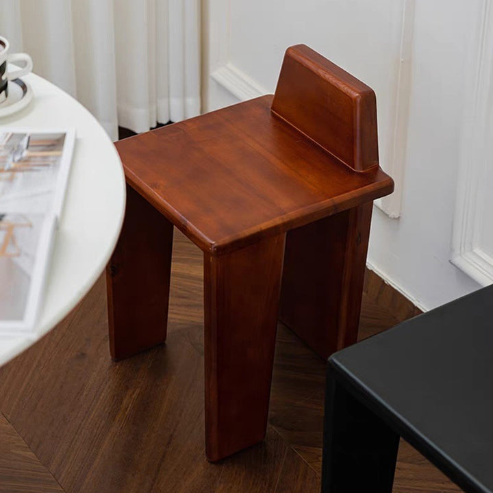 Traditional French Solid Wood Square Low Stool For Bedroom, Living Room &amp; Dining Room