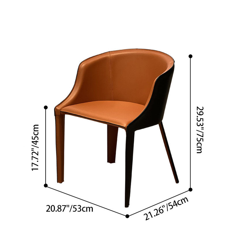 Moderner minimalistischer Faux-Sattel-Leder- und Kohlenstoffstahl-gekrümmter Esszimmerstuhl für Esszimmer, Schlafzimmer &amp; Wohnzimmer 