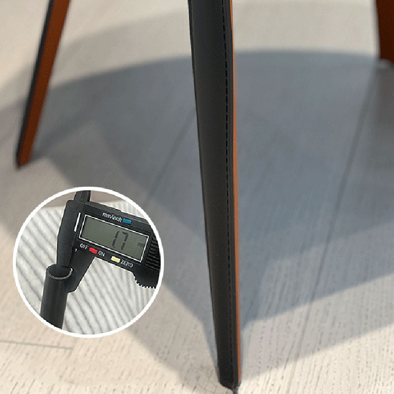 Moderner minimalistischer Faux-Sattel-Leder- und Kohlenstoffstahl-gekrümmter Esszimmerstuhl für Esszimmer, Schlafzimmer &amp; Wohnzimmer 