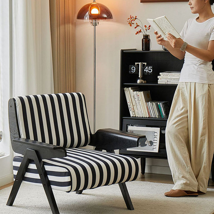Chaise d'appoint carrée contemporaine en velours nordique et bois avec pieds réglables pour chambre et salon 
