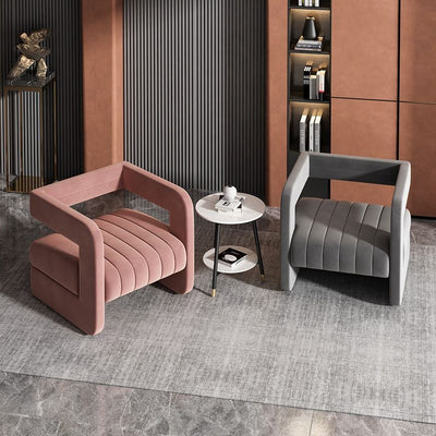 Chaise d'accent carrée en velours et métal nordique contemporain pour chambre et salon 
