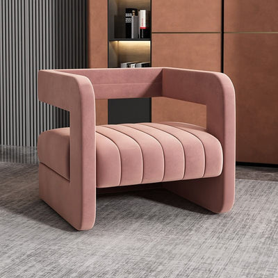 Chaise d'accent carrée en velours et métal nordique contemporain pour chambre et salon 