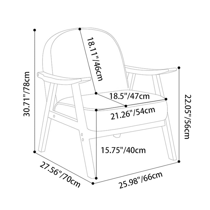 Contemporary Nordic Soft Curved Arc Rubberwood Corduroy Cat Scratching Leather Sponge Accent Chair Backrest Armrest For Bedroom