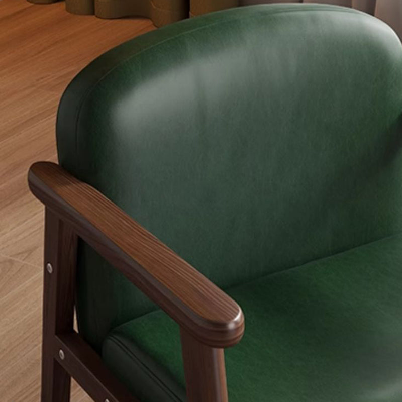 Moderner skandinavischer Kinder-Akzentsessel mit geschwungenem Bogen aus Kautschukholz, Kunstleder in Öl-Wachs-Optik und Flanellimitat, mit Rückenlehne und Armlehnen, für das Schlafzimmer 