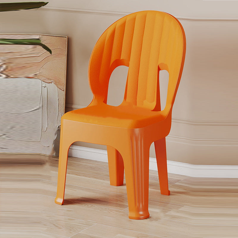 Zeitgenössischer kreativer schalenförmiger PP-Kunststoff stapelbarer Kinder-Esszimmerstuhl Rückenlehne ohne Armlehnen für Esszimmer &amp; Küche 