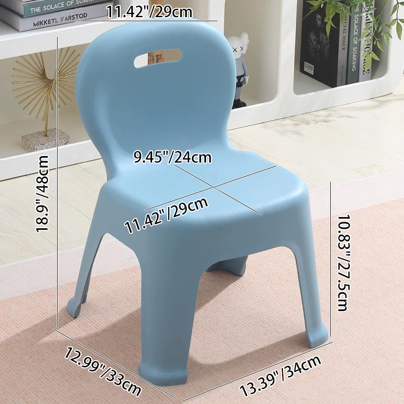 Tabouret bas empilable pour enfants en PP plastique, forme d&
