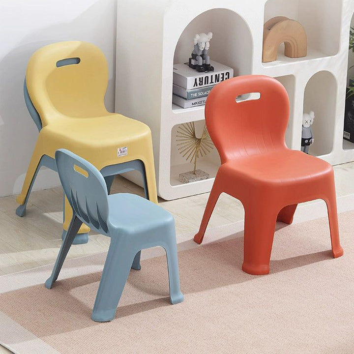 Tabouret bas empilable pour enfants en PP plastique, forme d&