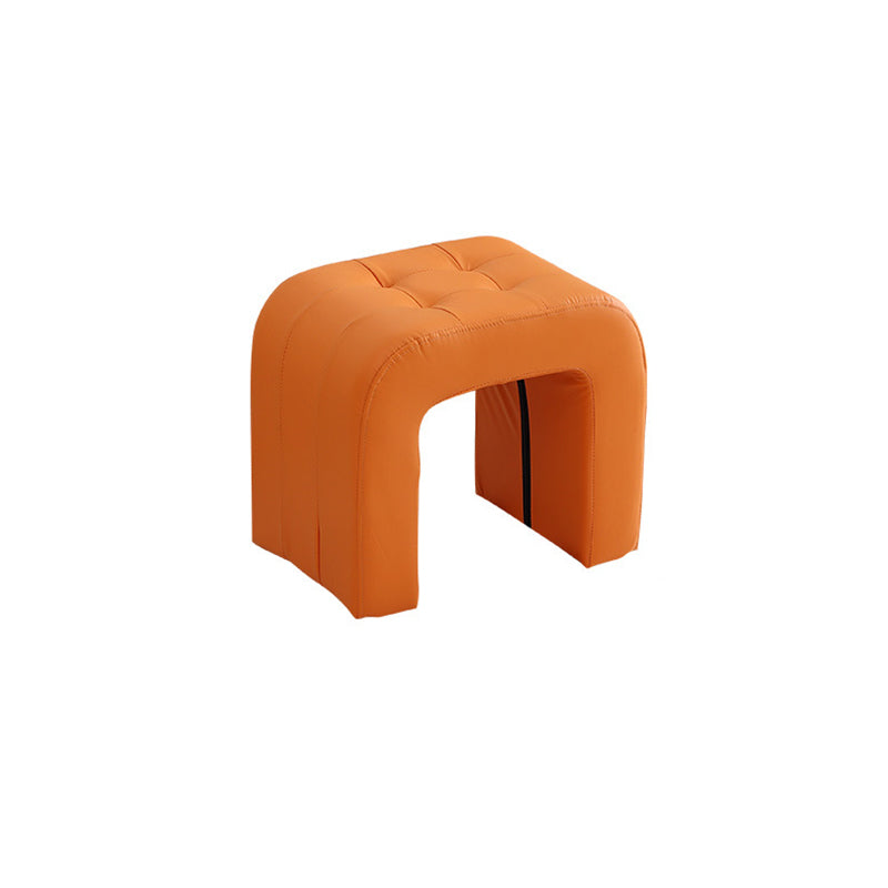 Tabouret de coiffeuse contemporain scandinave en bois massif avec arche ronde, griffoir pour chat en cuir et mousse, sans dossier ni accoudoirs pour chambre à coucher 