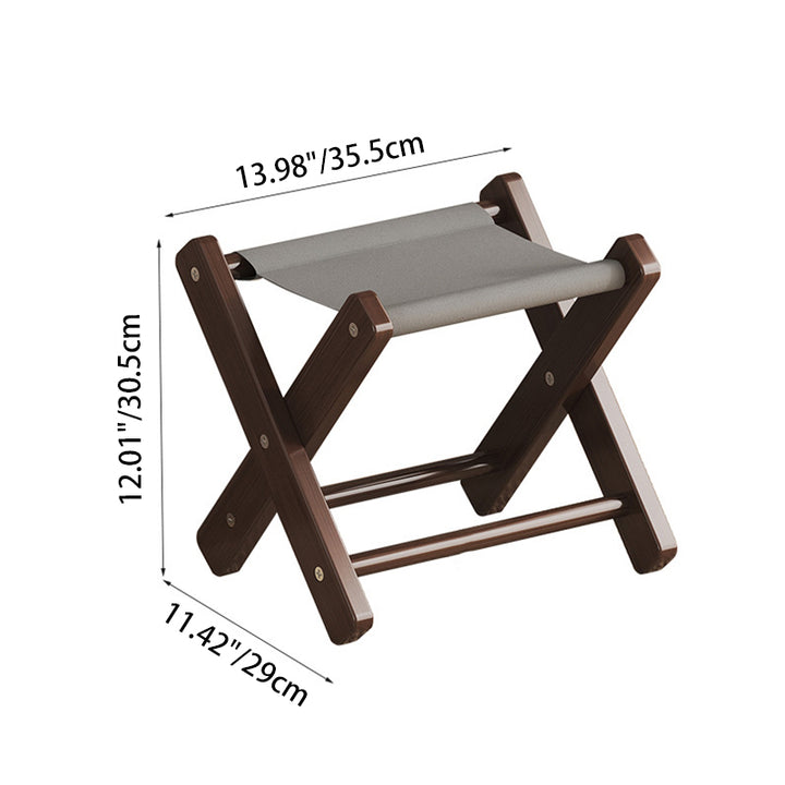 Modern Minimalist X-Shaped Nan Bamboo Oxford Fabric Folding Chair Backless Armless For Garden