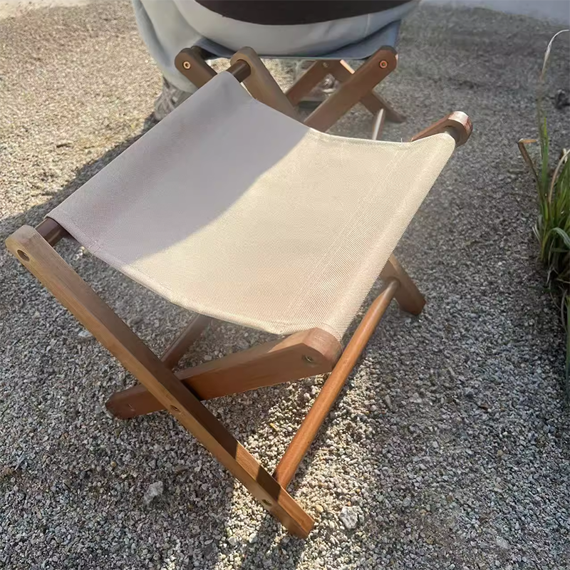Modern Minimalist X-Shaped Nan Bamboo Oxford Fabric Folding Chair Backless Armless For Garden
