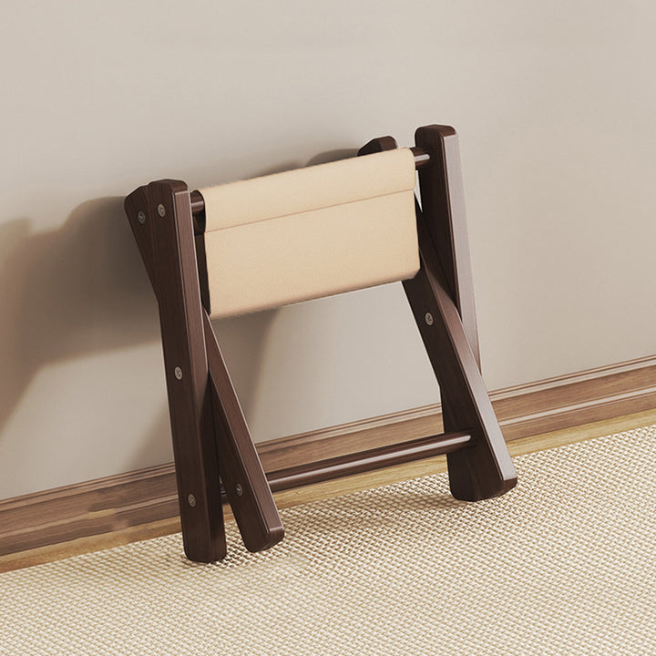 Modern Minimalist X-Shaped Nan Bamboo Oxford Fabric Folding Chair Backless Armless For Garden