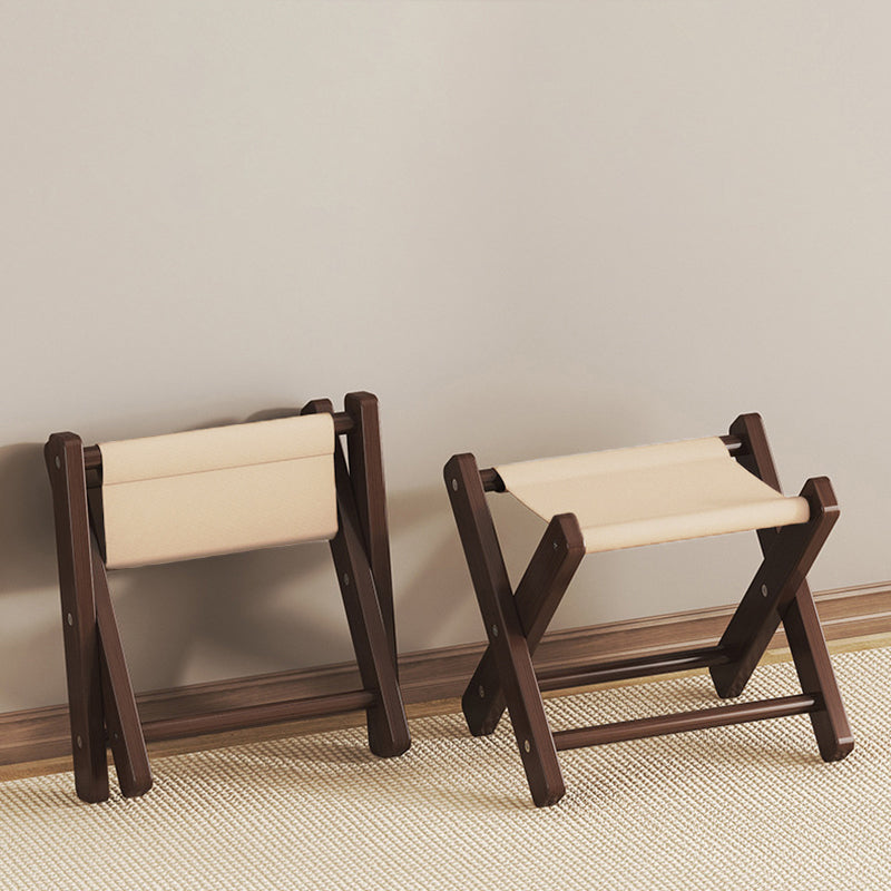 Modern Minimalist X-Shaped Nan Bamboo Oxford Fabric Folding Chair Backless Armless For Garden