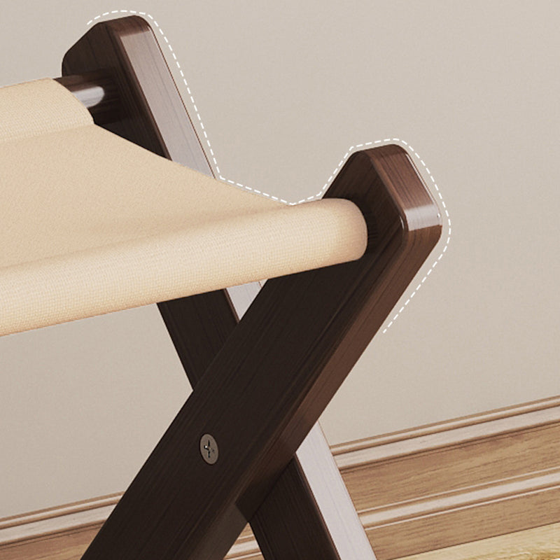 Modern Minimalist X-Shaped Nan Bamboo Oxford Fabric Folding Chair Backless Armless For Garden