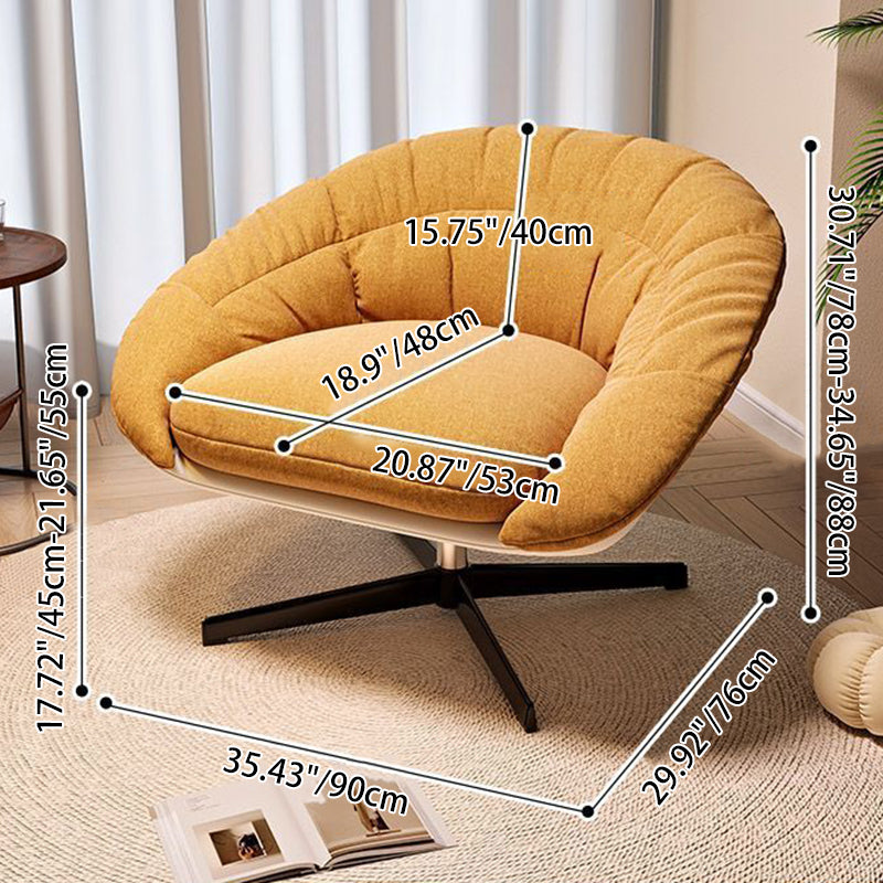 Contemporáneo Escandinavo Ventilador Levantable En Forma de Abanico Hierro PU Cuero Grano de Arroz Felpa Esponja Algodón Desmontable Silla de Acento Respaldo Sin Brazos Para Sala de Estar 