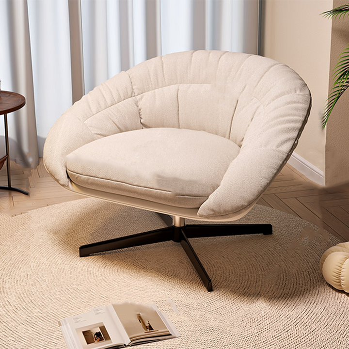 Contemporáneo Escandinavo Ventilador Levantable En Forma de Abanico Hierro PU Cuero Grano de Arroz Felpa Esponja Algodón Desmontable Silla de Acento Respaldo Sin Brazos Para Sala de Estar 