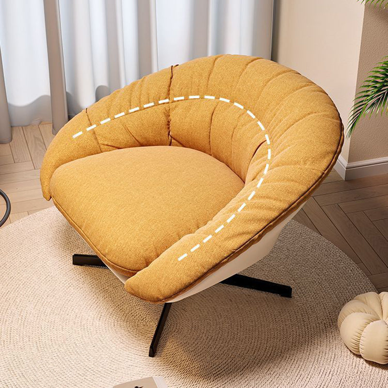 Contemporáneo Escandinavo Ventilador Levantable En Forma de Abanico Hierro PU Cuero Grano de Arroz Felpa Esponja Algodón Desmontable Silla de Acento Respaldo Sin Brazos Para Sala de Estar 