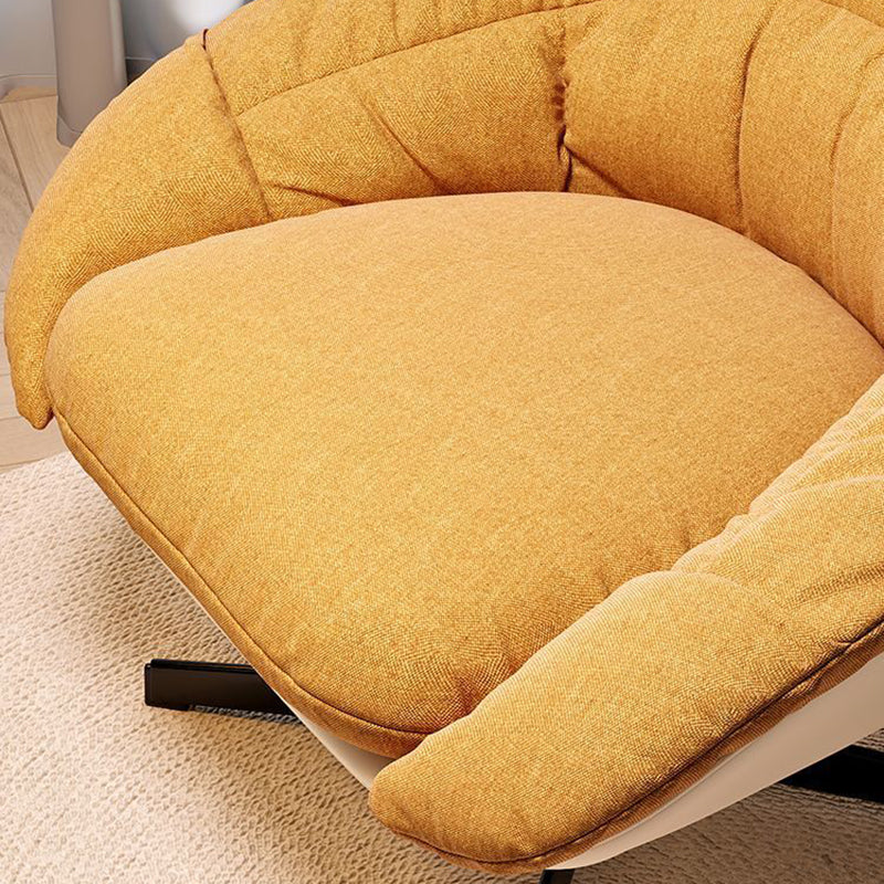 Contemporáneo Escandinavo Ventilador Levantable En Forma de Abanico Hierro PU Cuero Grano de Arroz Felpa Esponja Algodón Desmontable Silla de Acento Respaldo Sin Brazos Para Sala de Estar 