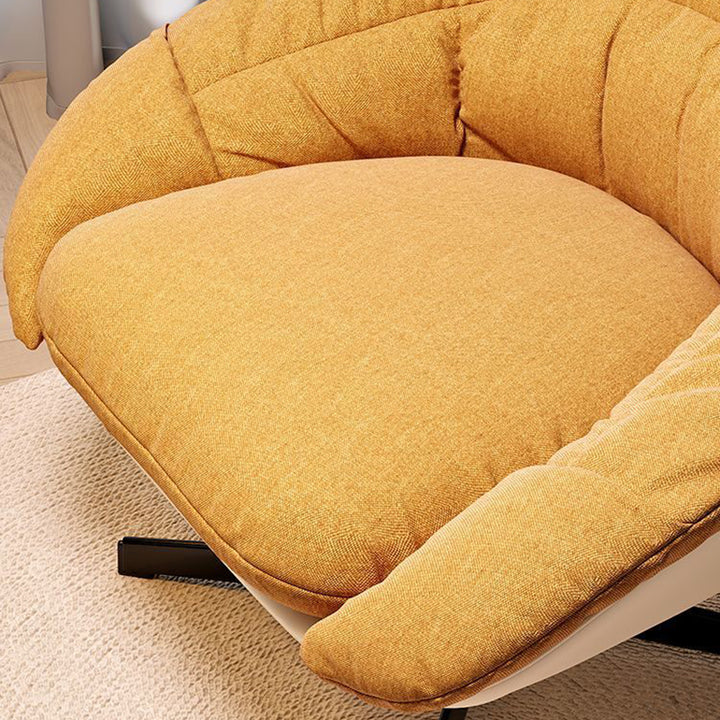 Contemporáneo Escandinavo Ventilador Levantable En Forma de Abanico Hierro PU Cuero Grano de Arroz Felpa Esponja Algodón Desmontable Silla de Acento Respaldo Sin Brazos Para Sala de Estar 