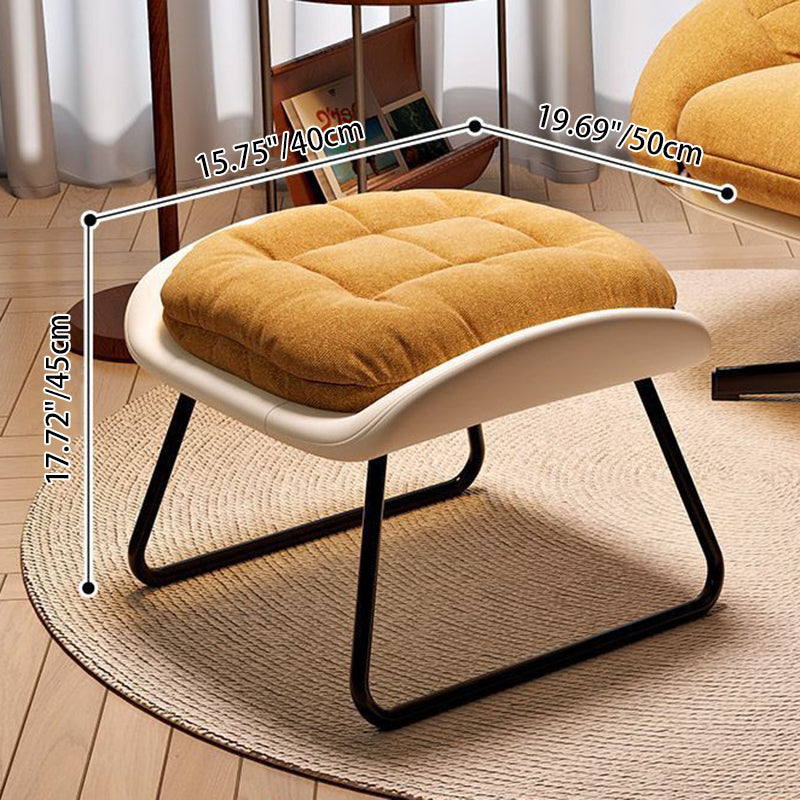 Contemporáneo Escandinavo Ventilador Levantable En Forma de Abanico Hierro PU Cuero Grano de Arroz Felpa Esponja Algodón Desmontable Silla de Acento Respaldo Sin Brazos Para Sala de Estar 