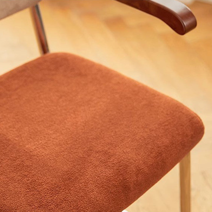 Traditional Vintage Ergonomics Lune Flannelette Iron Solid Wood Sponge Desk Chair Backrest Armrest For Home Office