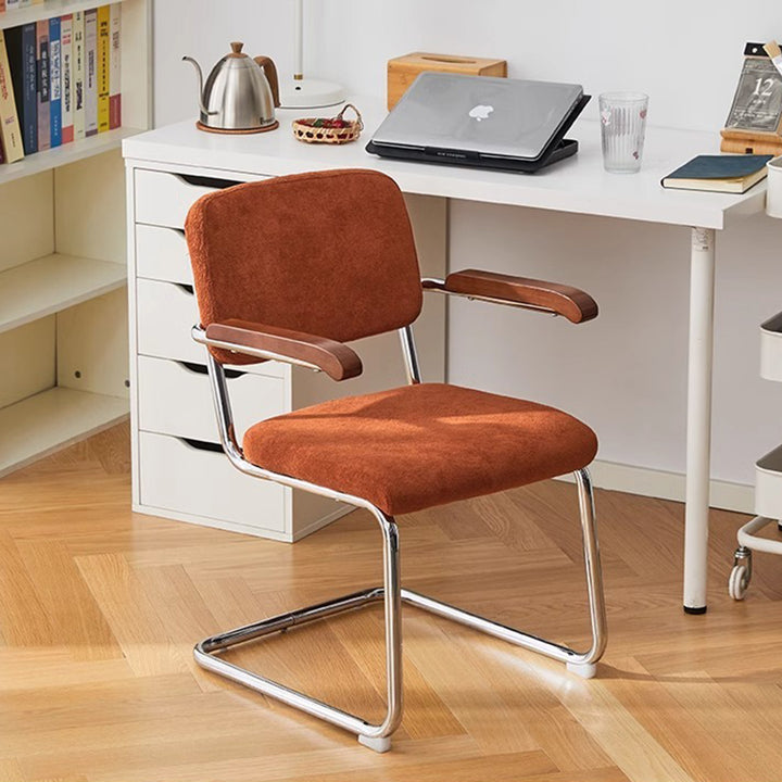 Ergonomía Vintage Tradicional Lune Franela Hierro Madera Maciza Esponja Silla de Escritorio Respaldo Reposabrazos Para Oficina en Casa 