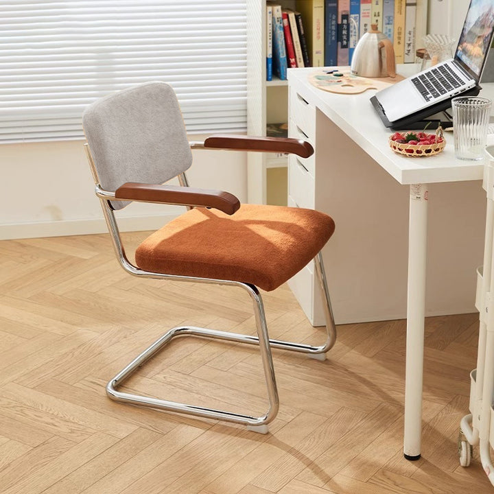 Ergonomía Vintage Tradicional Lune Franela Hierro Madera Maciza Esponja Silla de Escritorio Respaldo Reposabrazos Para Oficina en Casa 