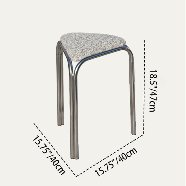 Contemporary Creative Flannelette Stainless Steel Stackable Triangle Low Stool Backless Armless For Living Room