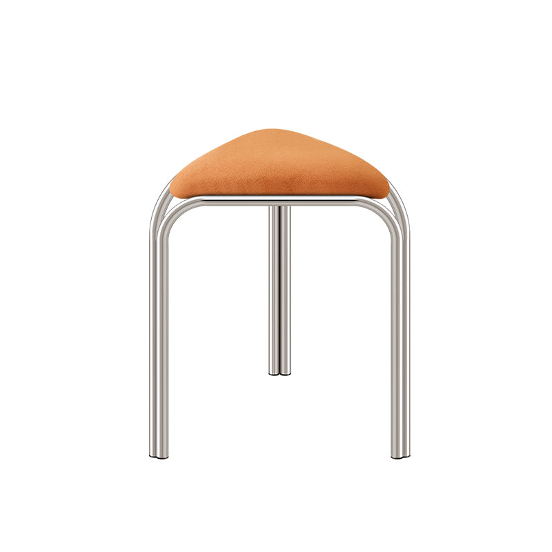 Contemporary Creative Flannelette Stainless Steel Stackable Triangle Low Stool Backless Armless For Living Room