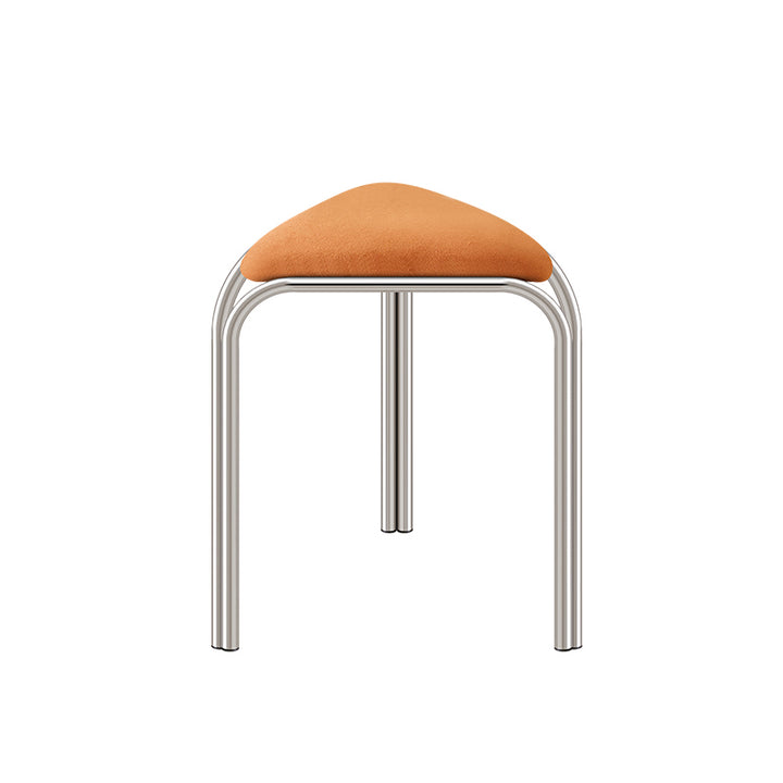 Contemporary Creative Flannelette Stainless Steel Stackable Triangle Low Stool Backless Armless For Living Room