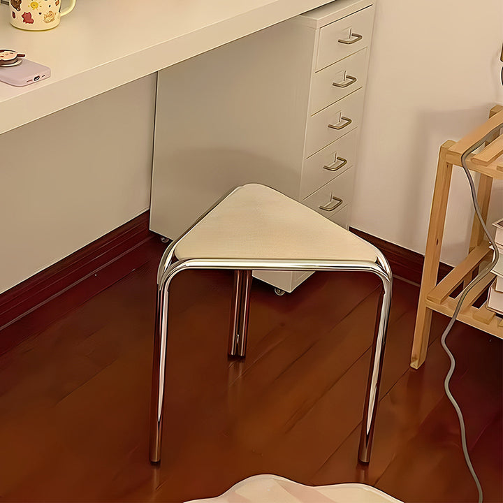 Contemporary Creative Flannelette Stainless Steel Stackable Triangle Low Stool Backless Armless For Living Room