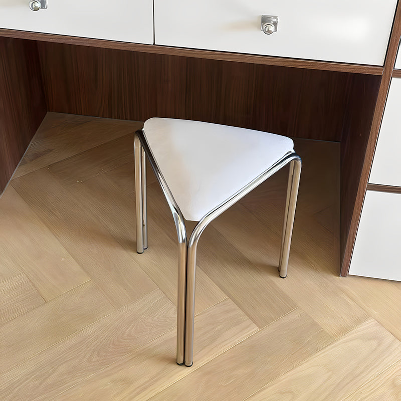 Contemporary Creative Flannelette Stainless Steel Stackable Triangle Low Stool Backless Armless For Living Room