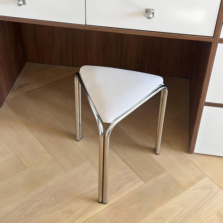 Contemporary Creative Flannelette Stainless Steel Stackable Triangle Low Stool Backless Armless For Living Room