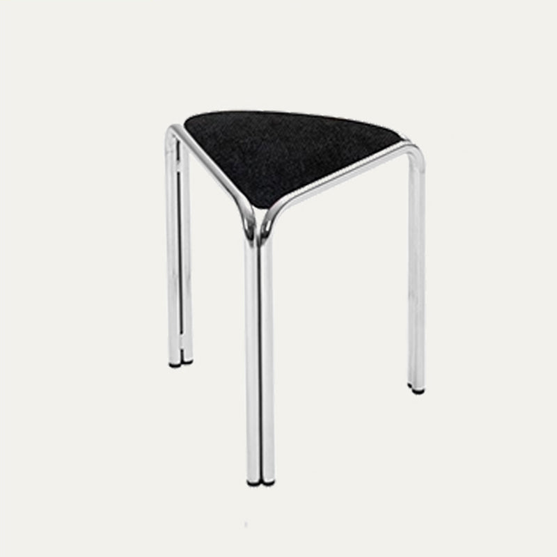 Contemporary Creative Flannelette Stainless Steel Stackable Triangle Low Stool Backless Armless For Living Room