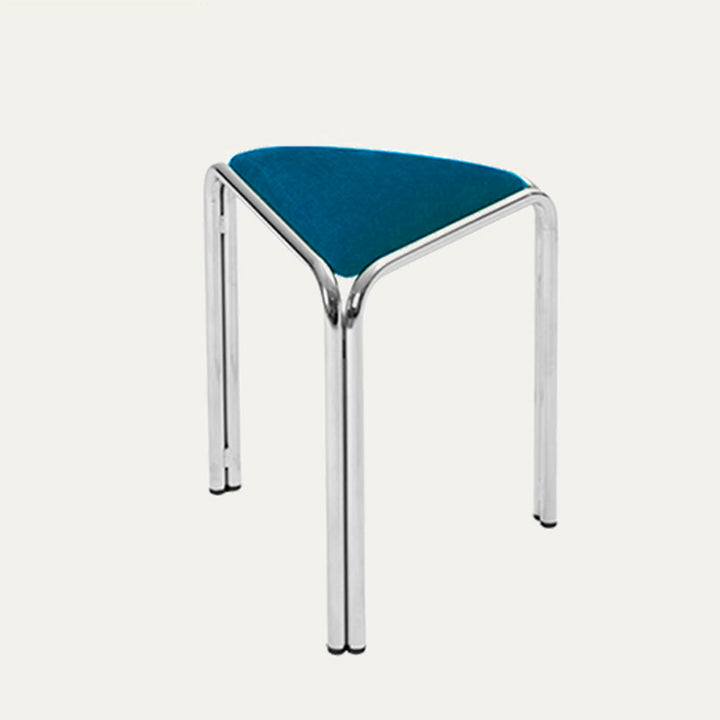 Contemporary Creative Flannelette Stainless Steel Stackable Triangle Low Stool Backless Armless For Living Room