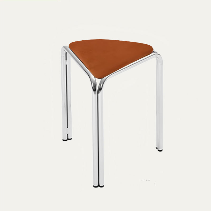 Contemporary Creative Flannelette Stainless Steel Stackable Triangle Low Stool Backless Armless For Living Room