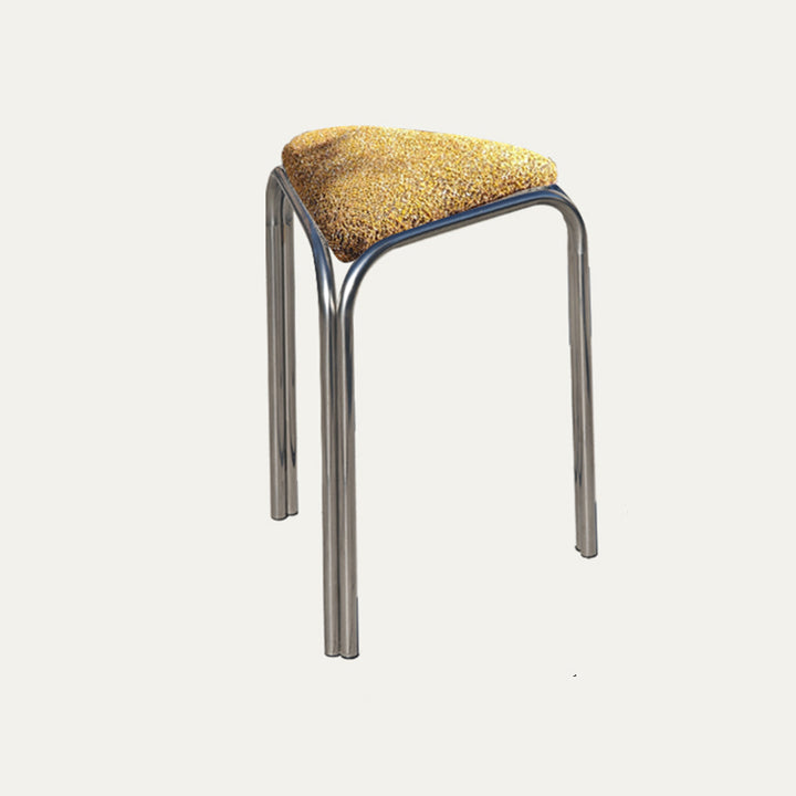 Contemporary Creative Flannelette Stainless Steel Stackable Triangle Low Stool Backless Armless For Living Room