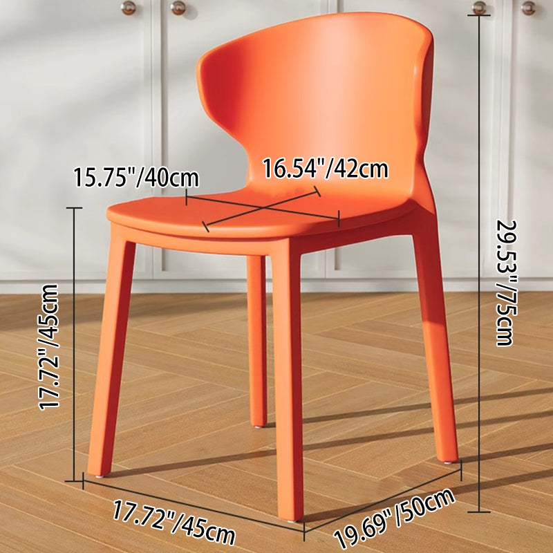 Moderner minimalistischer geometrischer PP-Kunststoff stapelbarer Esszimmerstuhl Rückenlehne ohne Armlehnen für Esszimmer 