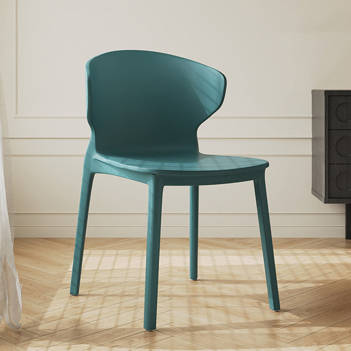 Moderner minimalistischer geometrischer PP-Kunststoff stapelbarer Esszimmerstuhl Rückenlehne ohne Armlehnen für Esszimmer 