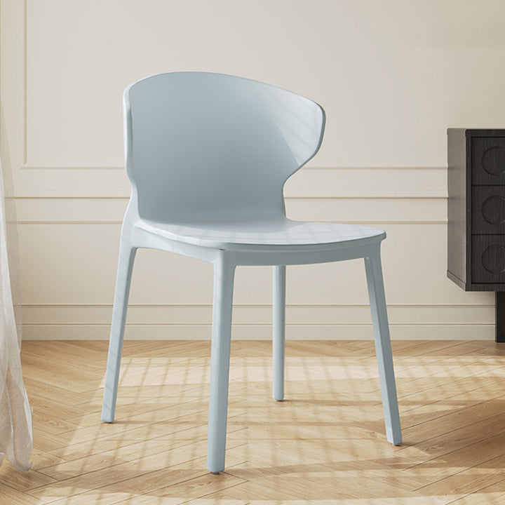 Moderner minimalistischer geometrischer PP-Kunststoff stapelbarer Esszimmerstuhl Rückenlehne ohne Armlehnen für Esszimmer 